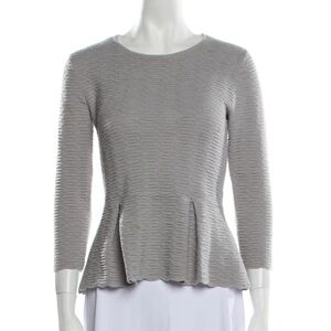 Tory Burch Gray Peplum Sweater Size Small